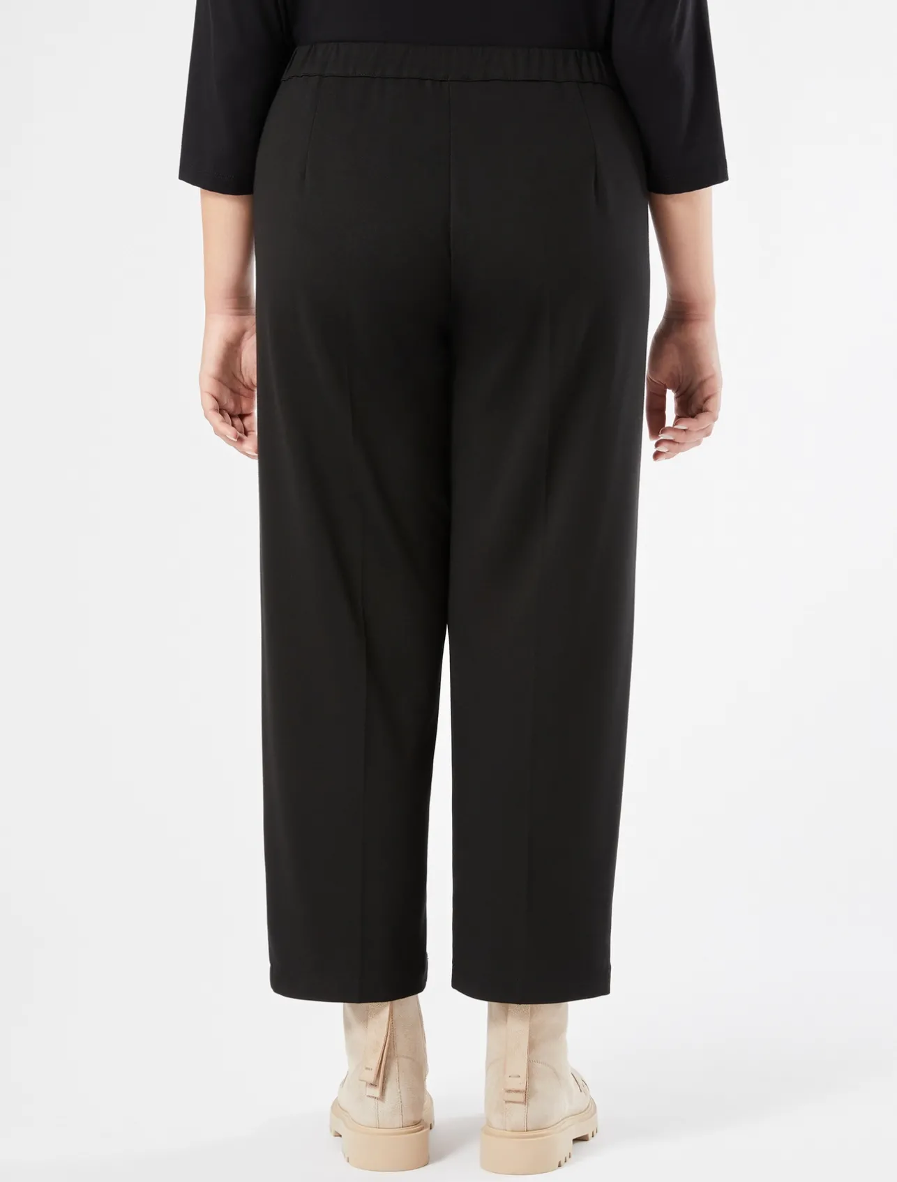 Clearance Marina Rinaldi Milano-knit jersey trousers BLACK