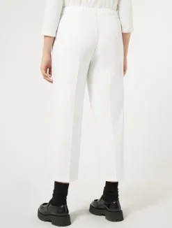 Sale Marina Rinaldi Milano-knit jersey trousers WHITE