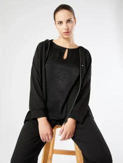 Clearance Marina Rinaldi Milano-knit jersey trousers BLACK