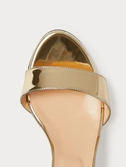 Sale Marina Rinaldi Mirror-effect sandals BEIGEGOLDEN
