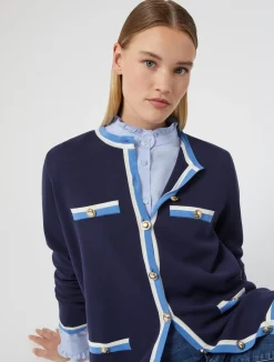 Online Marina Rinaldi Modal cotton cardigan NAVY