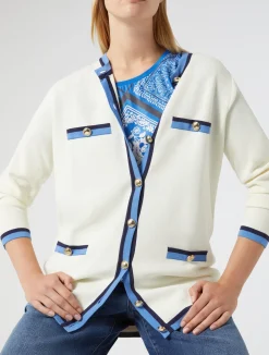 Outlet Marina Rinaldi Modal cotton cardigan IVORY
