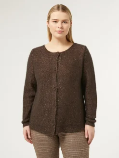 Online Marina Rinaldi Mohair and sequin cardigan DARKBOWN