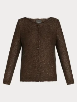 Online Marina Rinaldi Mohair and sequin cardigan DARKBOWN