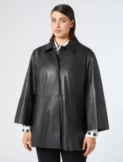 Outlet Marina Rinaldi Nappa leather jacket BLACK