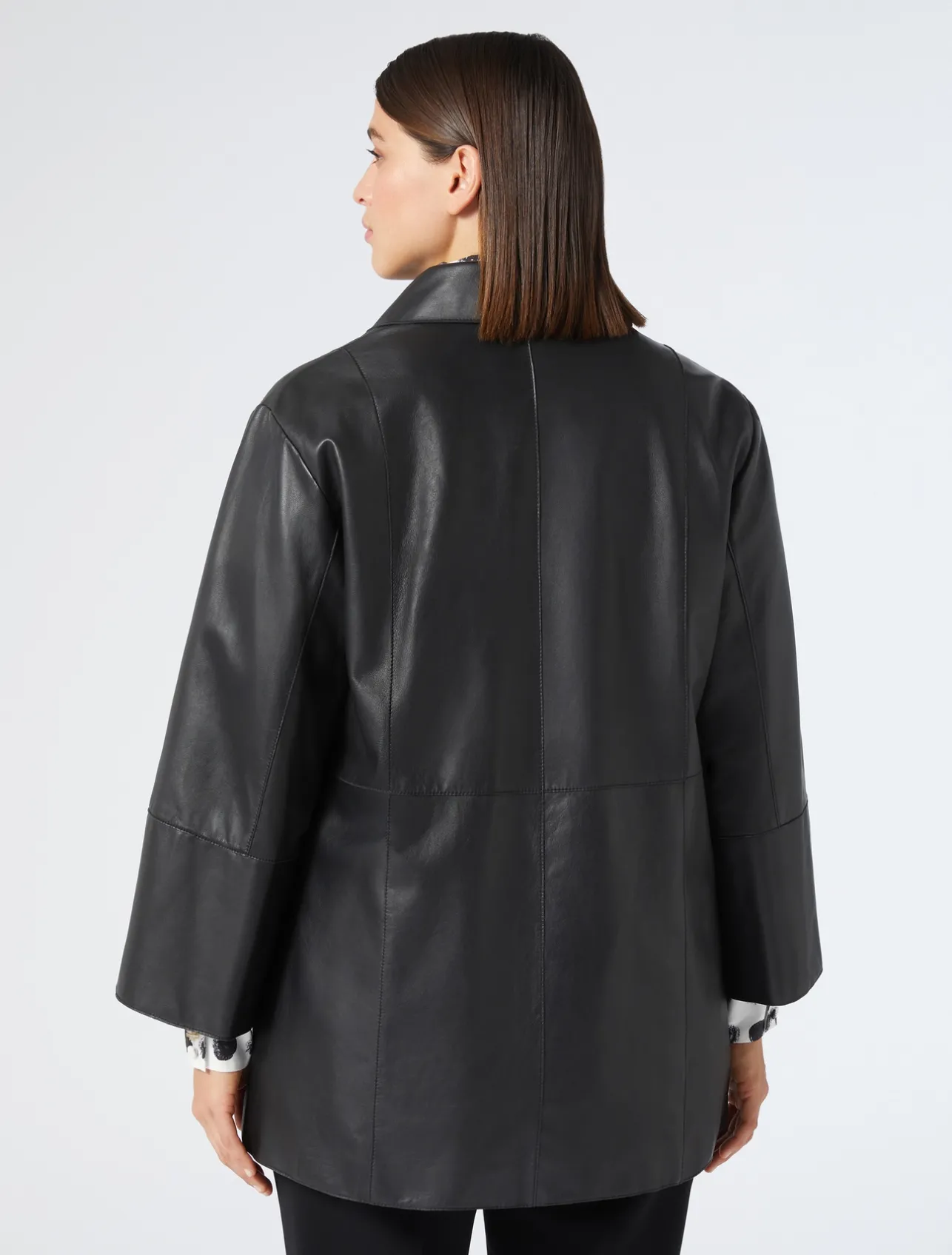 Outlet Marina Rinaldi Nappa leather jacket BLACK