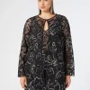 Best Marina Rinaldi Open-front plumetis tulle tunic BLACK