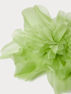 Sale Marina Rinaldi Organza flower brooch OLIVEGREEN