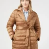 New Marina Rinaldi Padded jacket in water-repellent nylon canvas BISCUIT