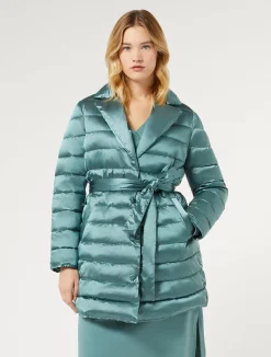 Outlet Marina Rinaldi Padded jacket in water-repellent nylon canvas SAGEGREEN
