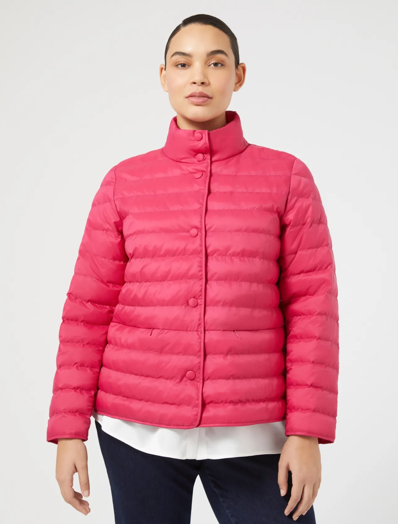 Online Marina Rinaldi Padded jacket in water-repellent nylon canvas RED