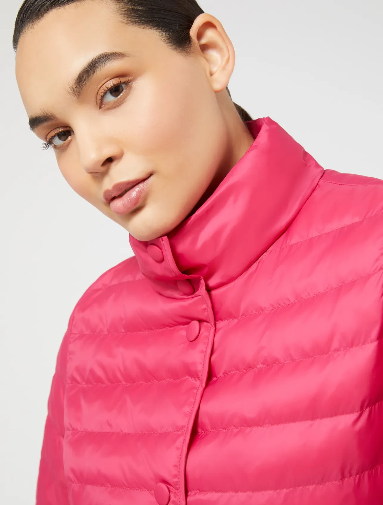 Online Marina Rinaldi Padded jacket in water-repellent nylon canvas RED
