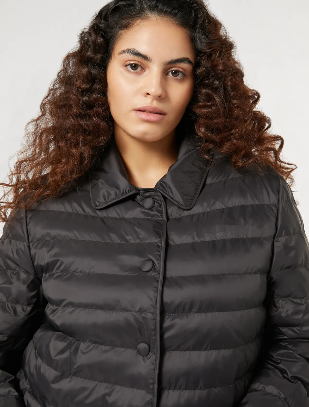 Fashion Marina Rinaldi Padded jacket in water-repellent nylon canvas BLACK