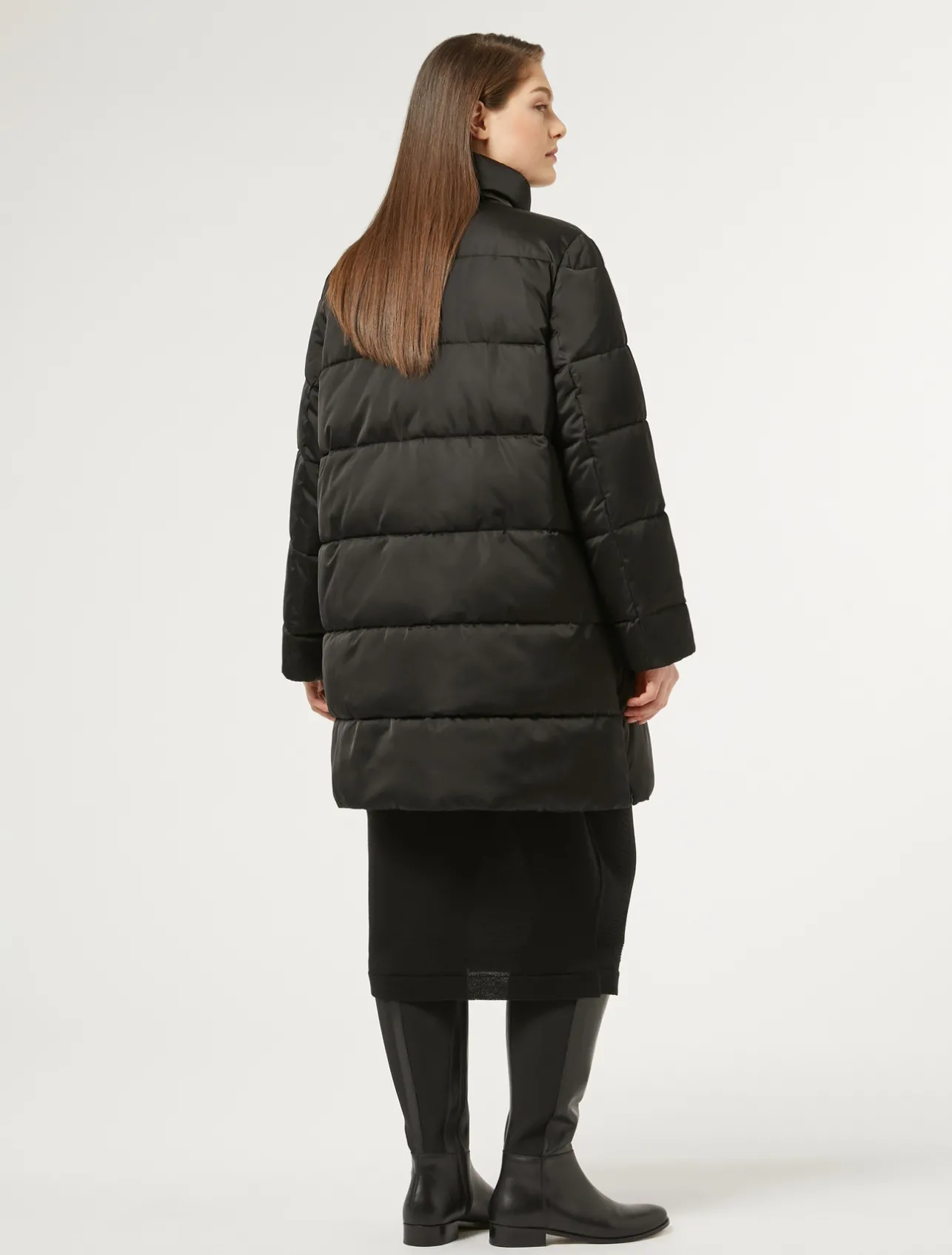 Discount Marina Rinaldi Padded jacket in water-repellent satin BLACK