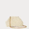Fashion Marina Rinaldi Pearl-embellished satin clutch BEIGE