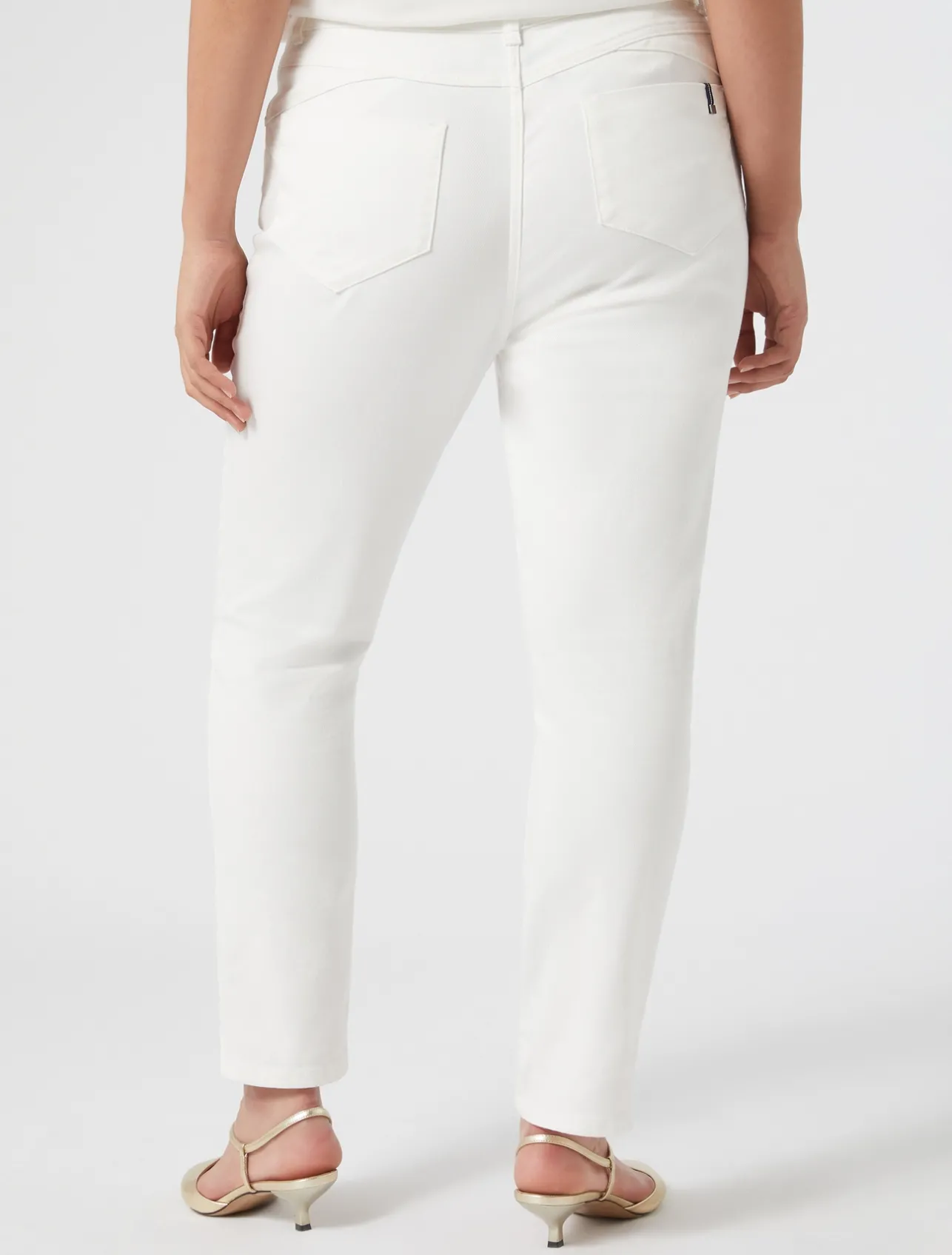 Online Marina Rinaldi Perfect-fit cotton bull denim jeans WHITE