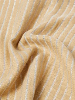 New Marina Rinaldi Pinstriped fabric stole CAMEL
