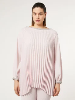 Outlet Marina Rinaldi Pleated crepe tunic PINK