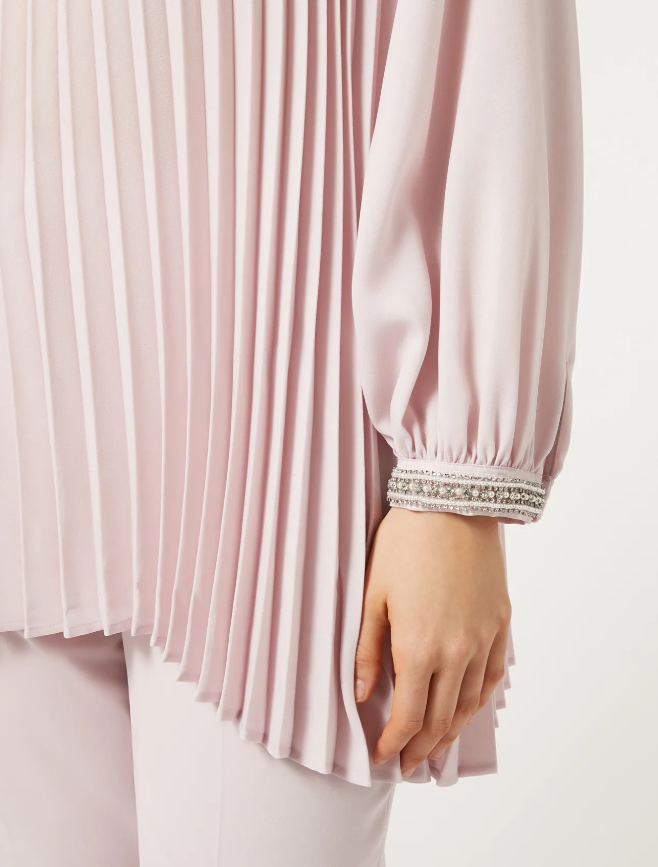 Outlet Marina Rinaldi Pleated crepe tunic PINK