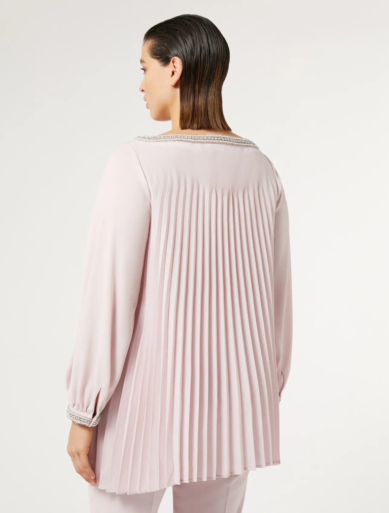 Outlet Marina Rinaldi Pleated crepe tunic PINK