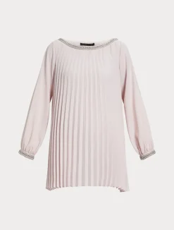 Outlet Marina Rinaldi Pleated crepe tunic PINK