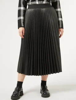 Online Marina Rinaldi Pleated fabric skirt BLACK