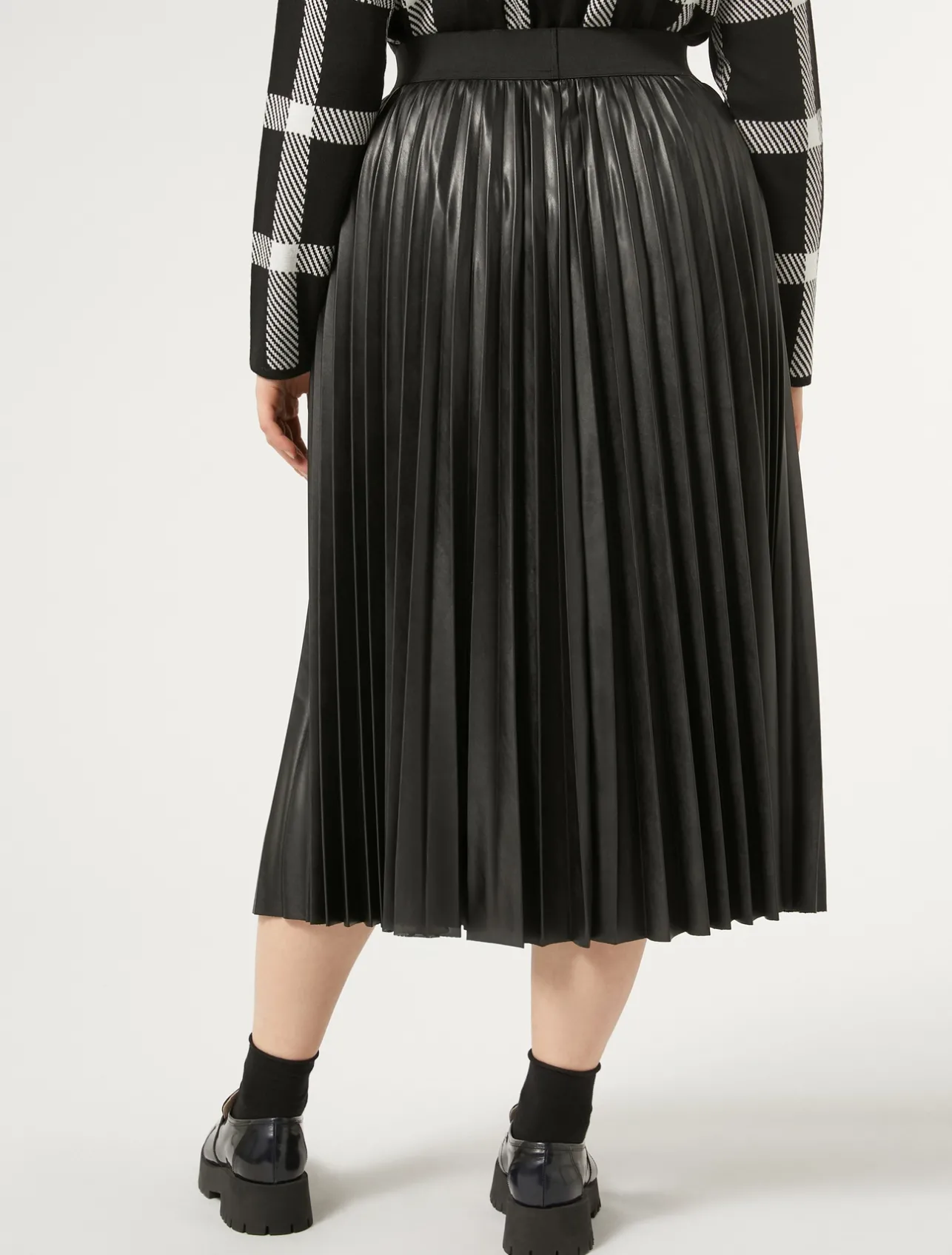 Online Marina Rinaldi Pleated fabric skirt BLACK