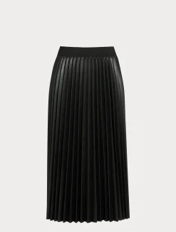 Online Marina Rinaldi Pleated fabric skirt BLACK