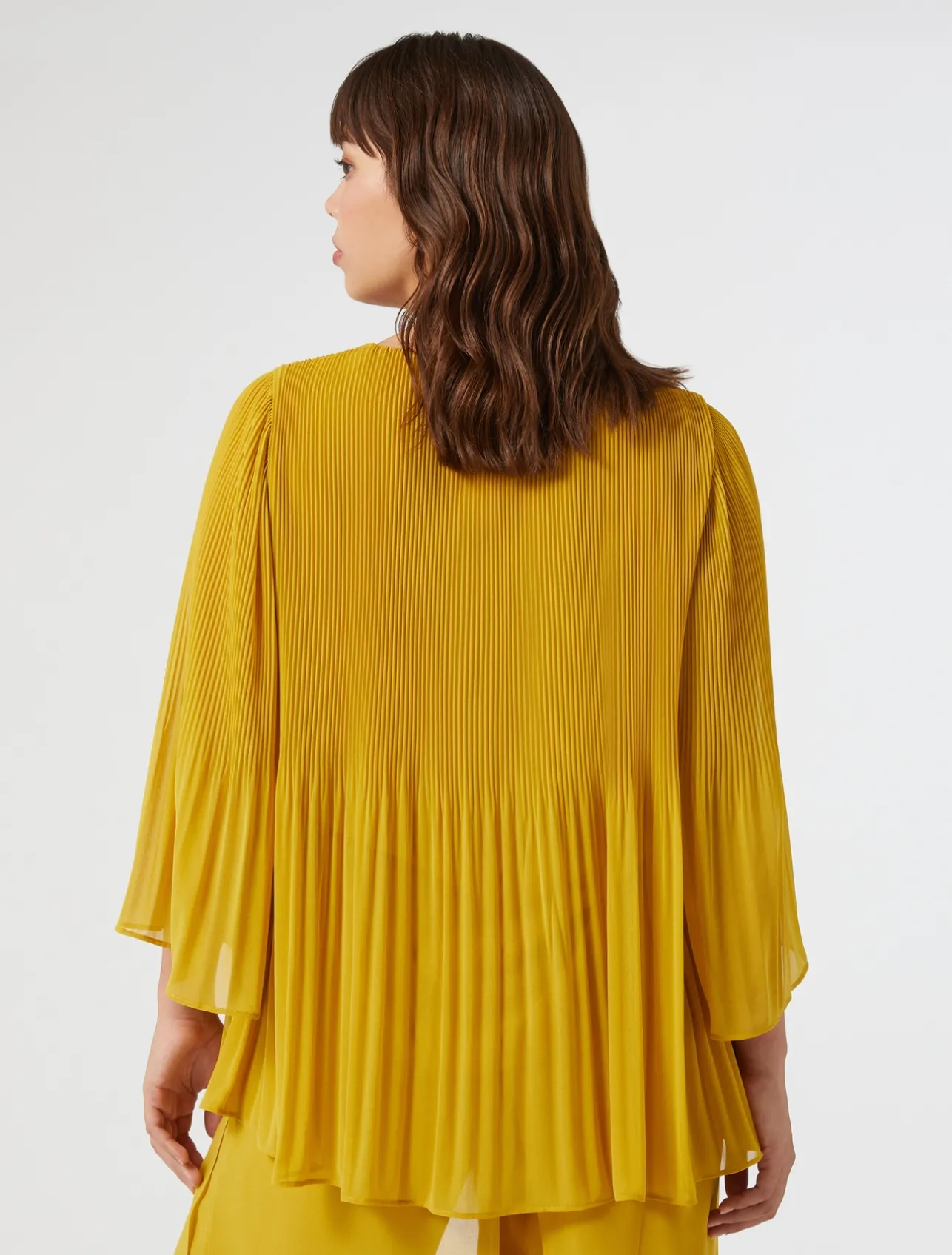 Clearance Marina Rinaldi Pleated georgette blouse GOLD