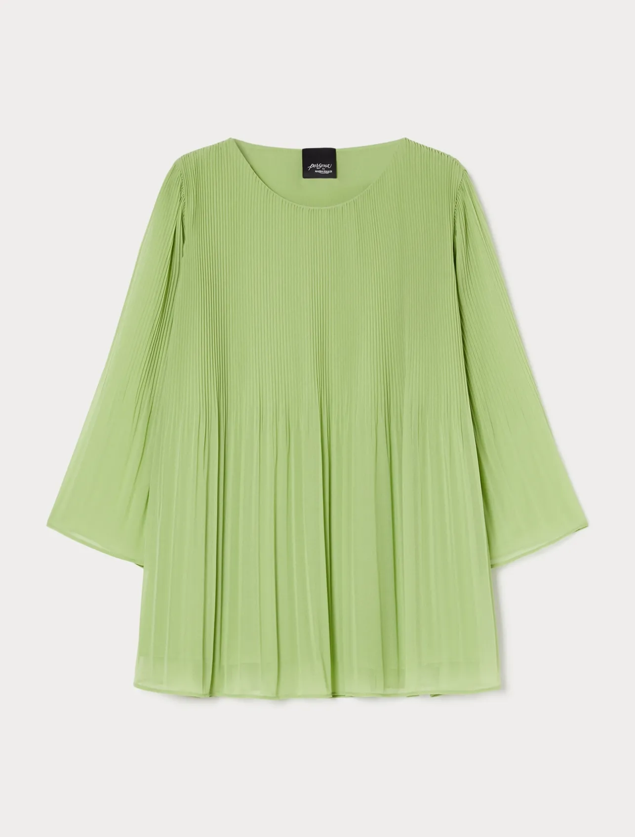 Sale Marina Rinaldi Pleated georgette blouse OLIVEGREEN