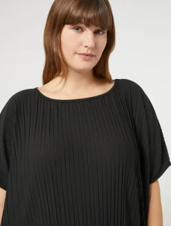 Clearance Marina Rinaldi Pleated jersey dress BLACK