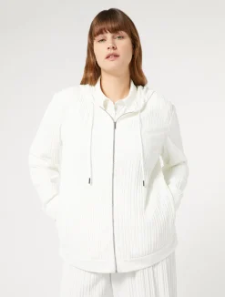 Clearance Marina Rinaldi Pleated jersey jacket WHITE