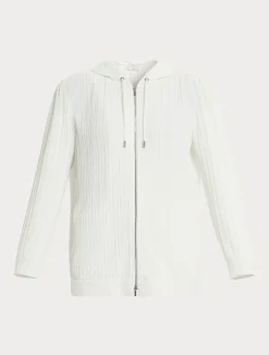 Clearance Marina Rinaldi Pleated jersey jacket WHITE