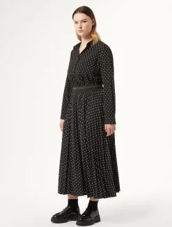 New Marina Rinaldi Pleated jersey long skirt BLACK