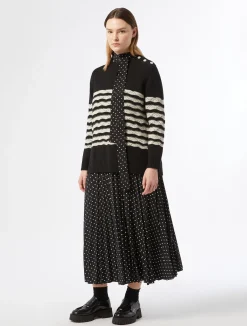 New Marina Rinaldi Pleated jersey long skirt BLACK