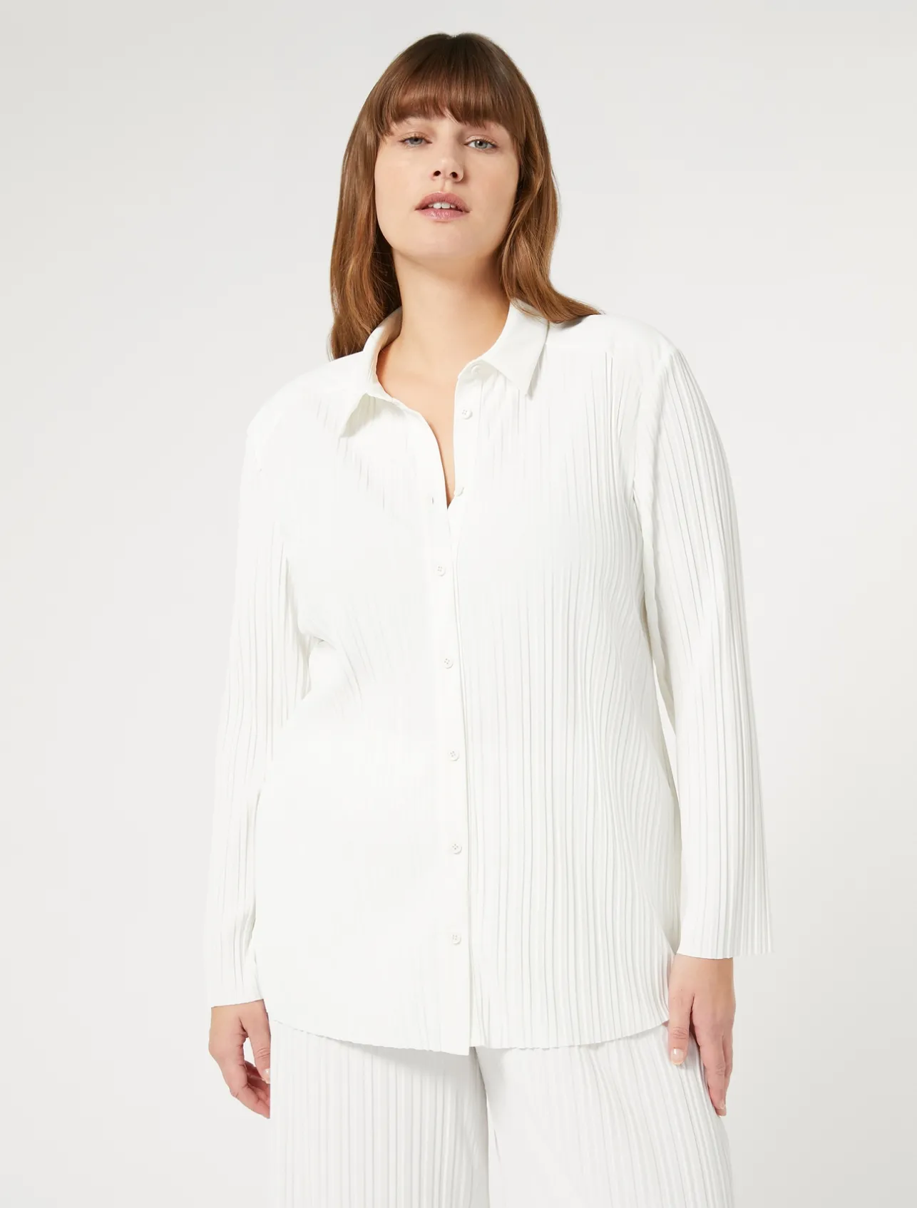 Clearance Marina Rinaldi Pleated jersey shirt WHITE
