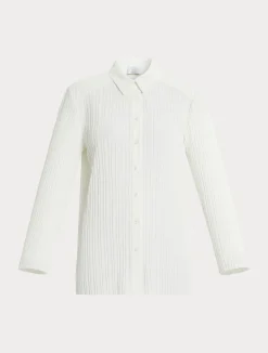 Clearance Marina Rinaldi Pleated jersey shirt WHITE