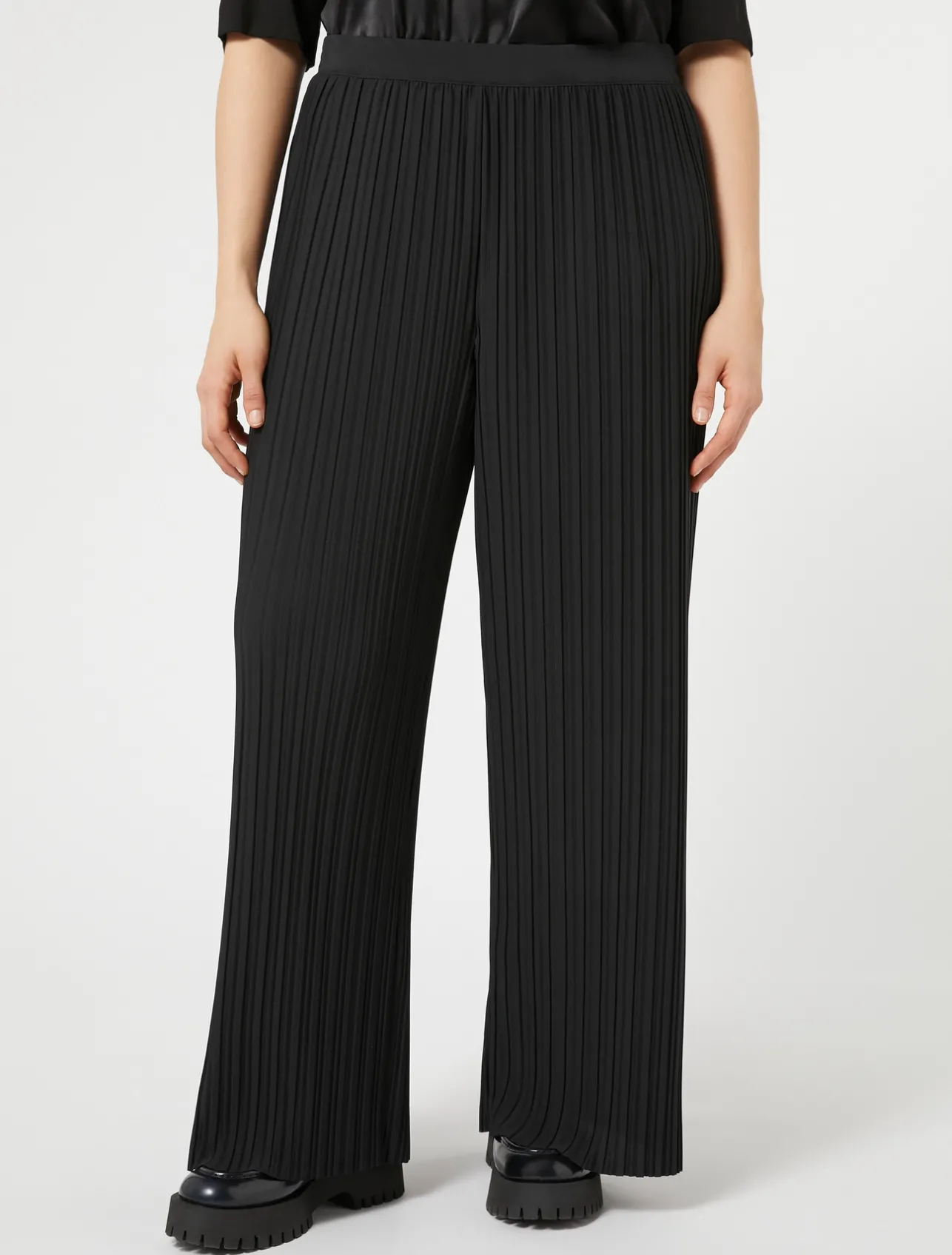 Hot Marina Rinaldi Pleated jersey trousers BLACK