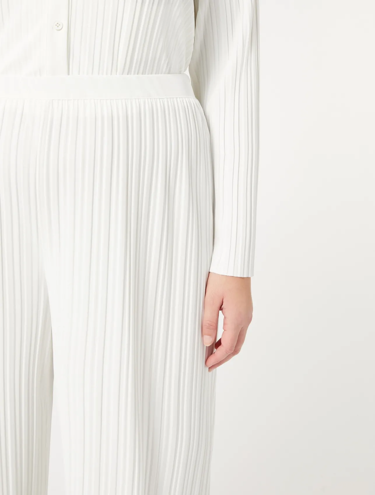 Online Marina Rinaldi Pleated jersey trousers WHITE