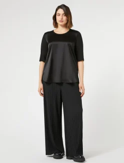 Hot Marina Rinaldi Pleated jersey trousers BLACK