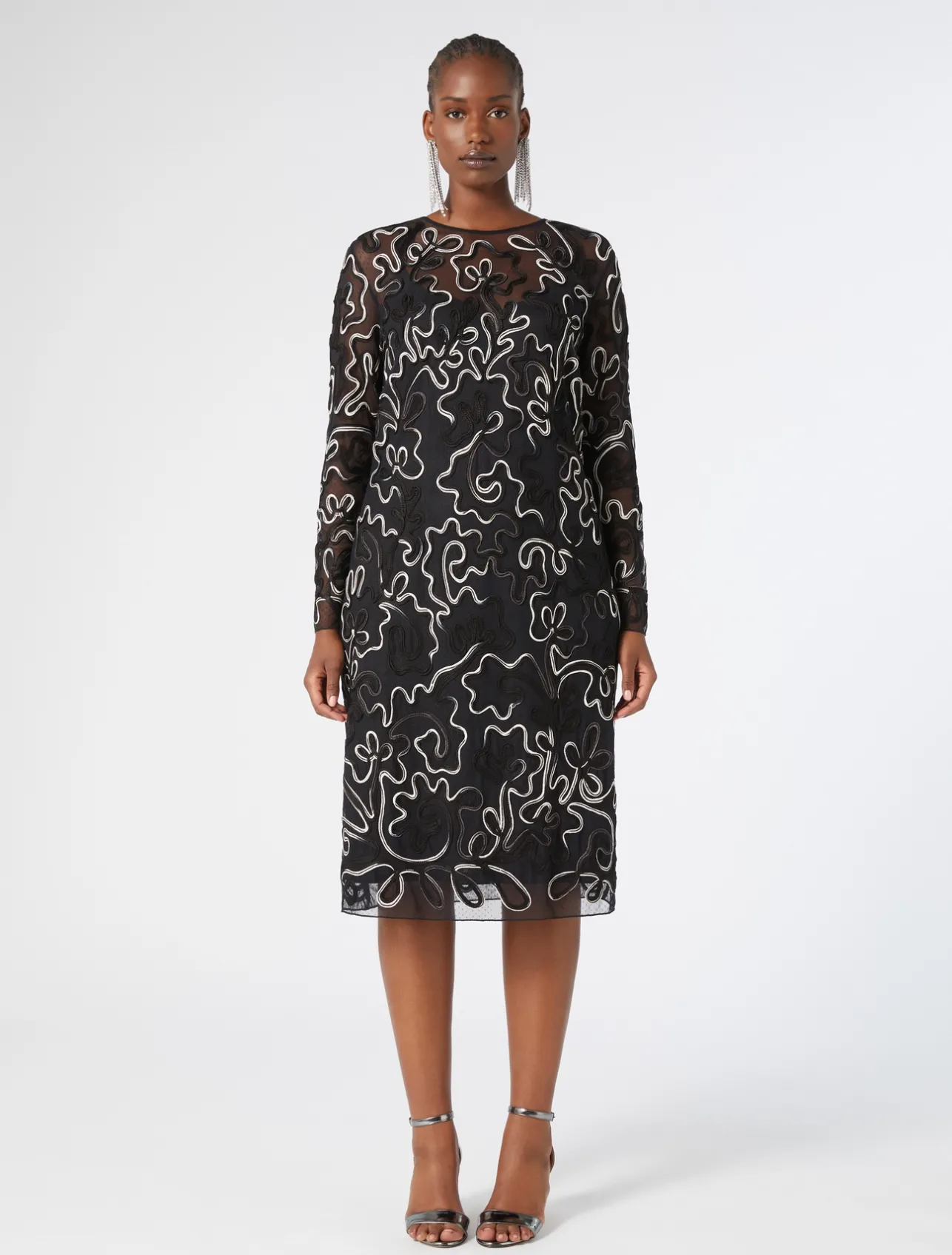 New Marina Rinaldi Plumetis tulle sheath dress BLACK