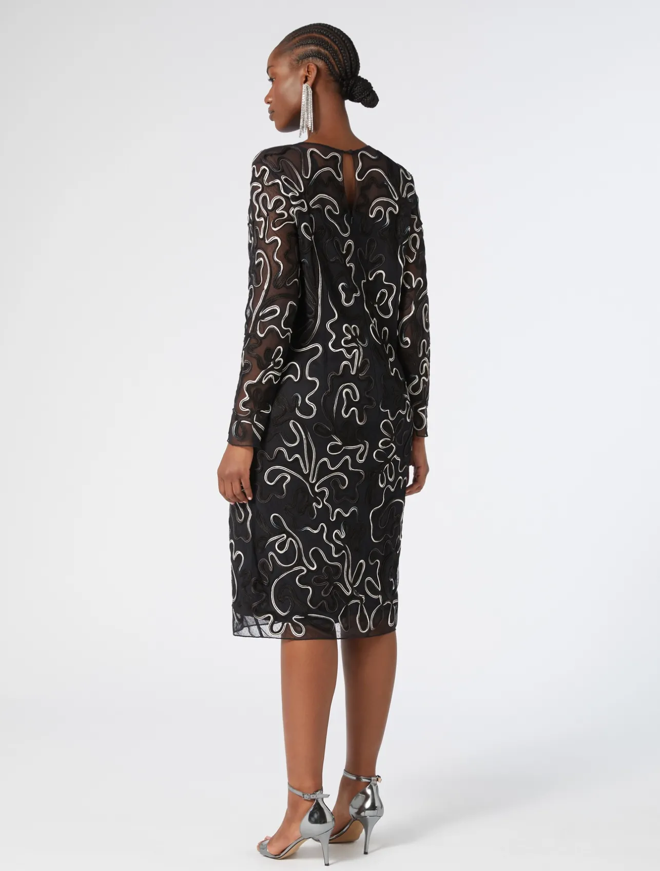 New Marina Rinaldi Plumetis tulle sheath dress BLACK