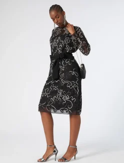 New Marina Rinaldi Plumetis tulle sheath dress BLACK