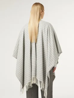 Discount Marina Rinaldi Poncho in yarn-dyed fabric MEDIUMGREY