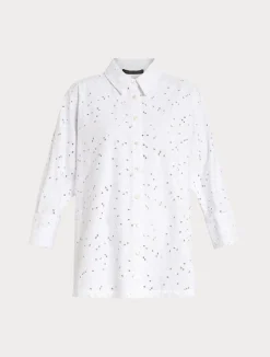 Best Marina Rinaldi Poplin broderie anglaise shirt WHITE