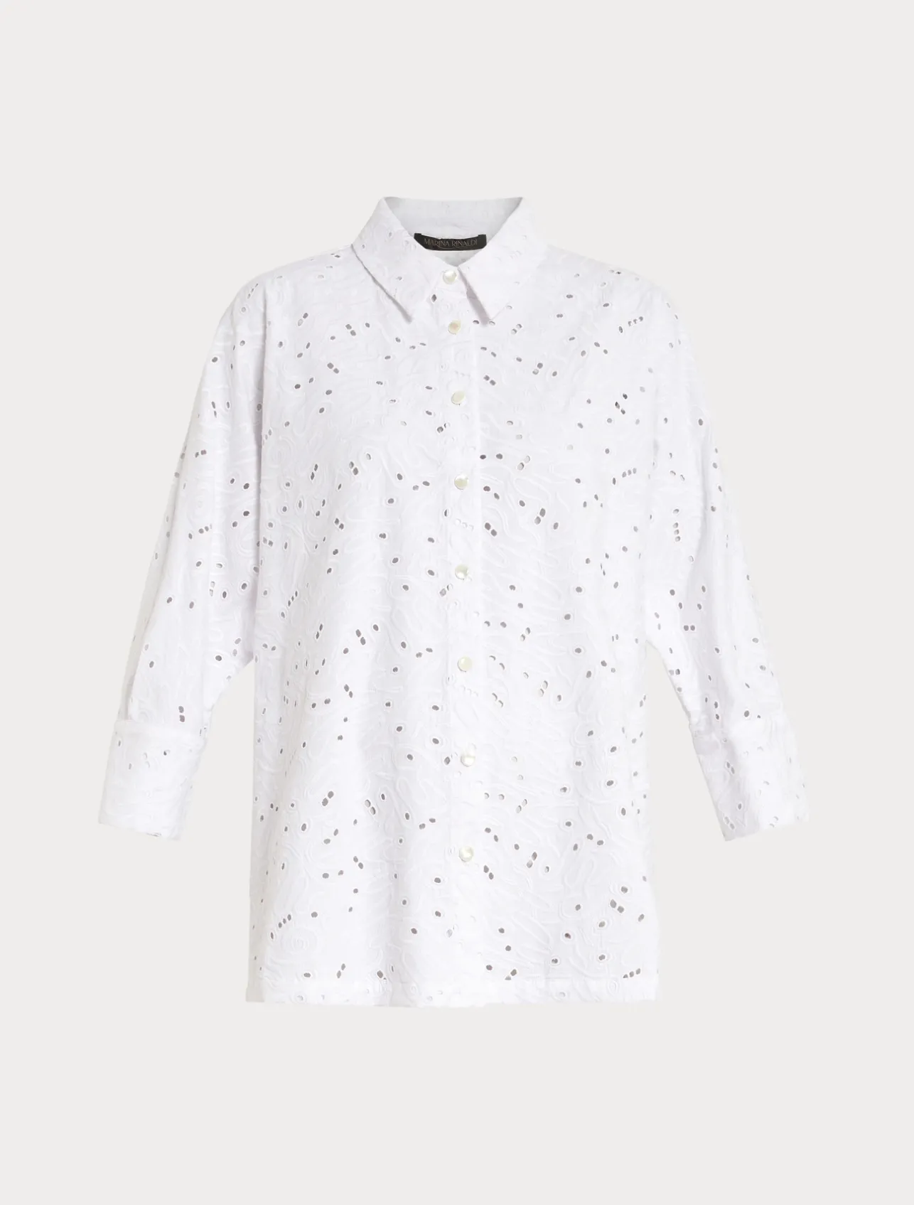 Best Marina Rinaldi Poplin broderie anglaise shirt WHITE
