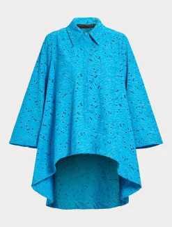 Best Marina Rinaldi Poplin broderie anglaise shirt TURQUOISE