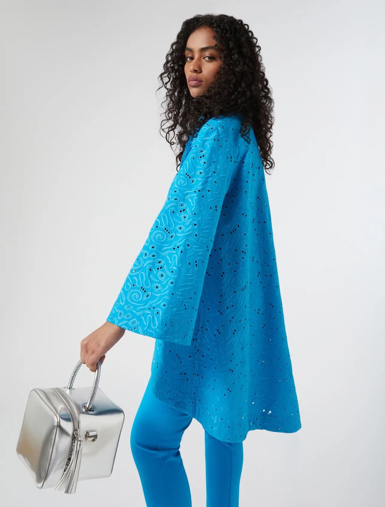 Best Marina Rinaldi Poplin broderie anglaise shirt TURQUOISE