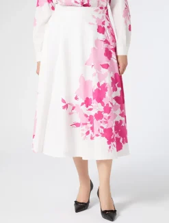 Outlet Marina Rinaldi Poplin print dress OPTICALWHITE