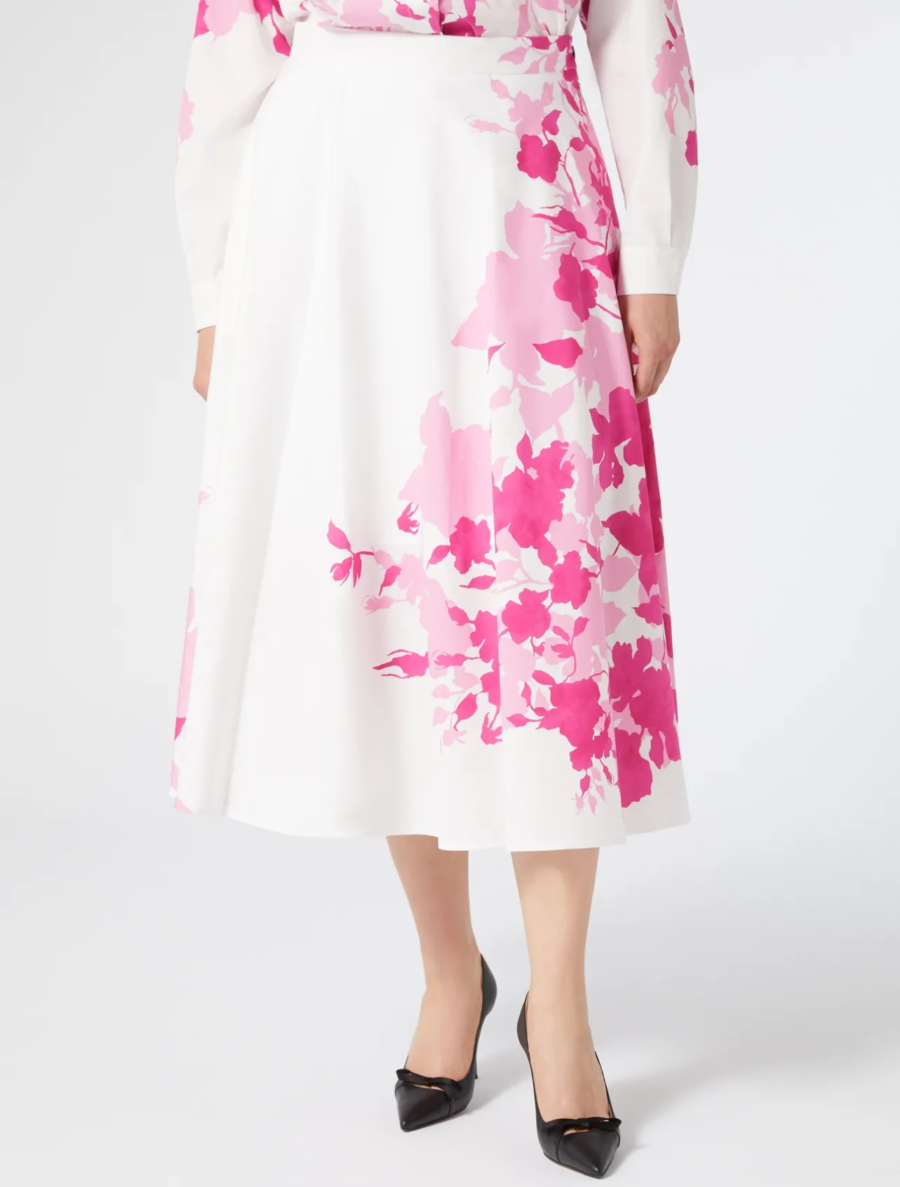 Outlet Marina Rinaldi Poplin print dress OPTICALWHITE